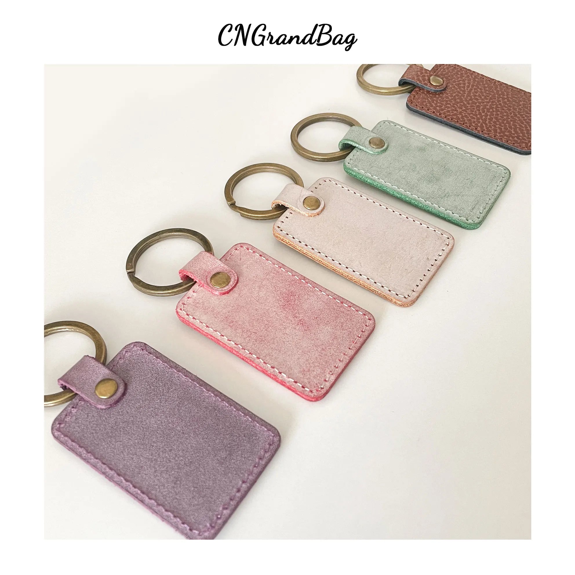 Personalized Leather Key Holder Letter Keyring