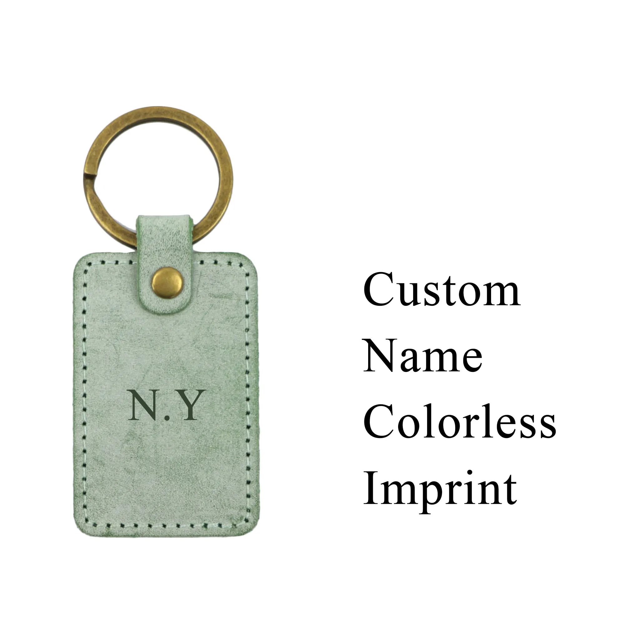 Personalized Leather Key Holder Letter Keyring