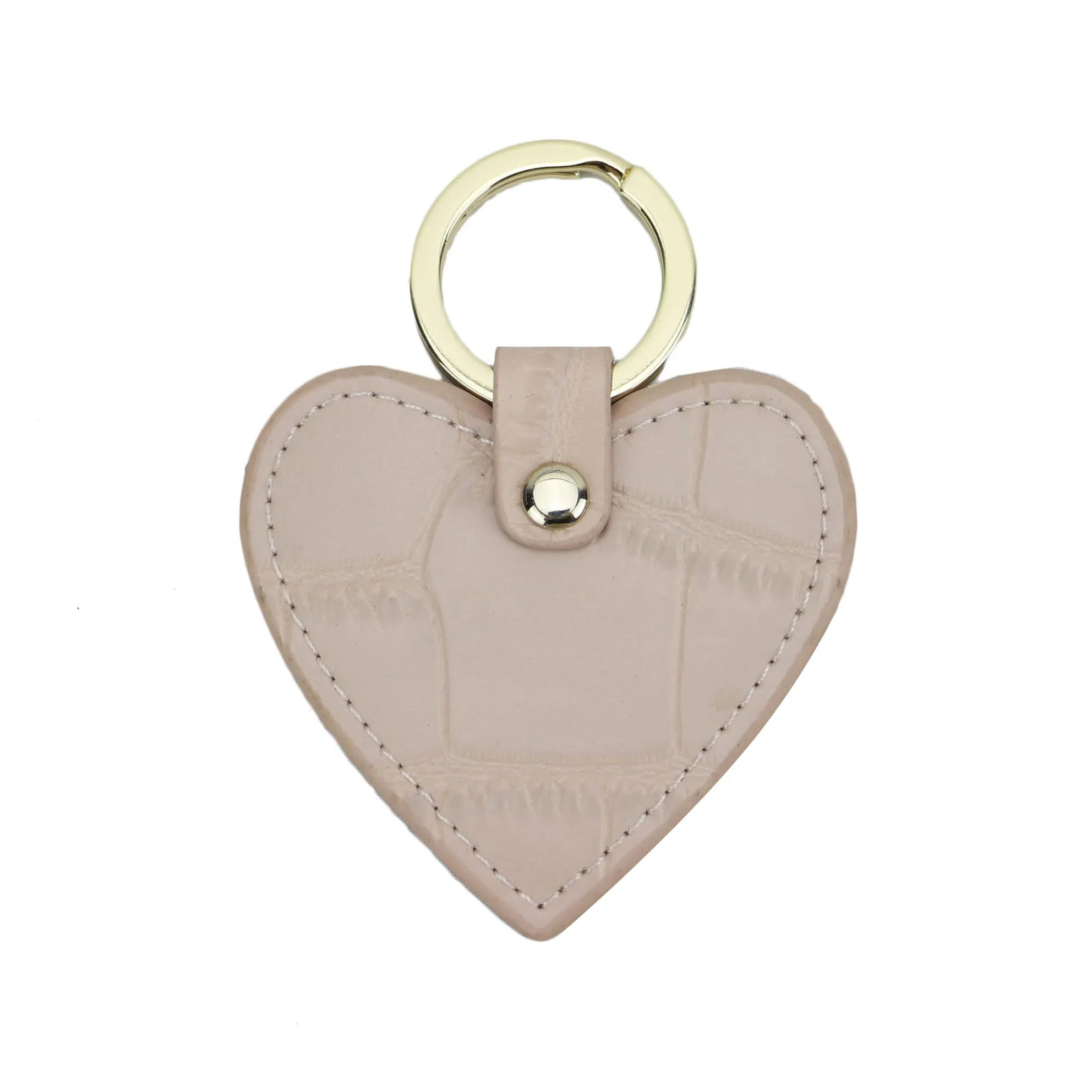 Crocodile Pattern Leather Heart Keychain Holder for Women