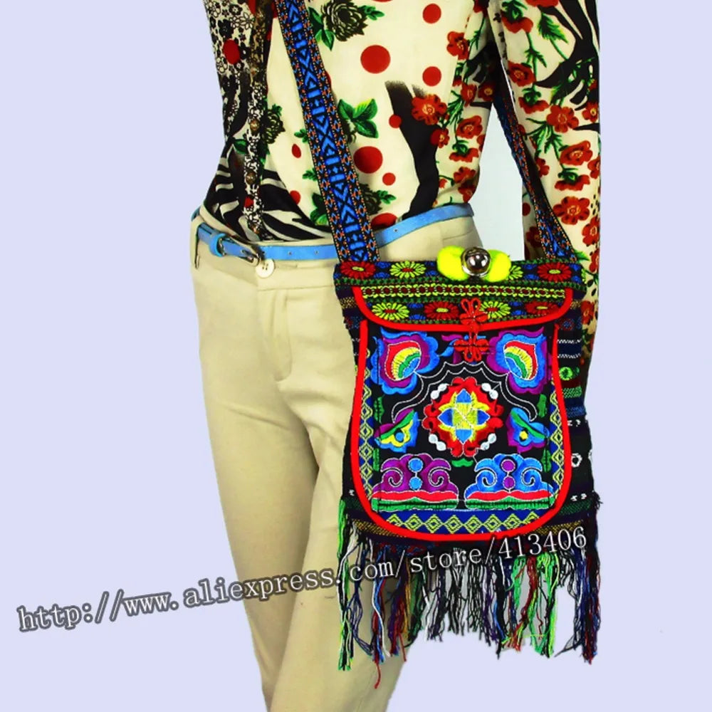 Vintage Hmong Tribal Ethnic Boho Shoulder Bag Embroidery Tapestry 005