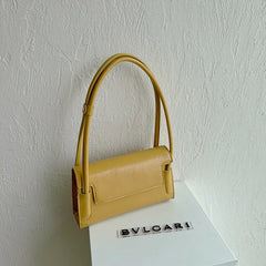 French Avocado Green Shoulder Bag PU Leather Handbag