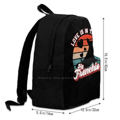 French Bulldog Love Is In The Air Backpack For Student School Laptop Travel Bag