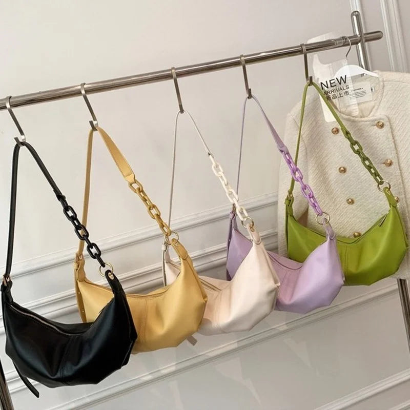 French Female Texture Single Shoulder Armpit Dumpling Bag