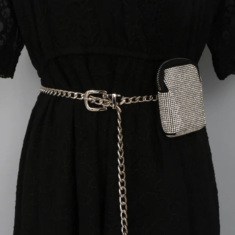 French Rhinestone Waist Bag Crystal Fanny Pack Women