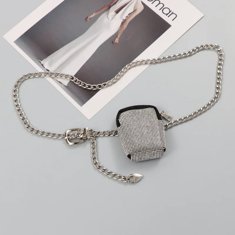 French Rhinestone Waist Bag Crystal Fanny Pack Women