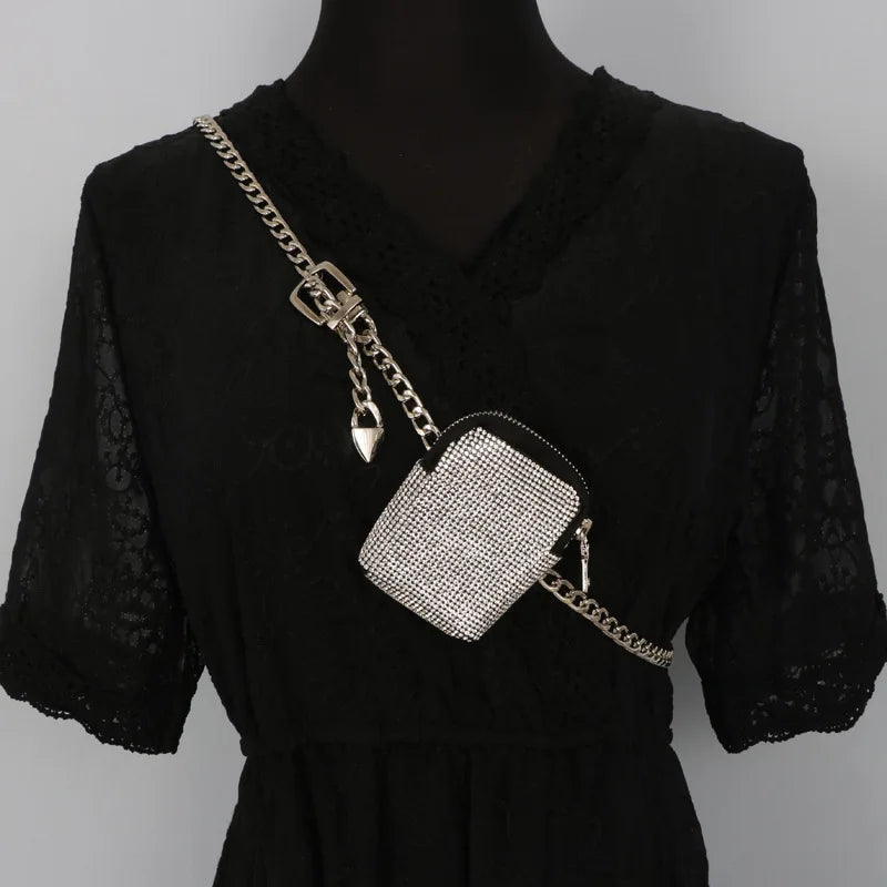 French Rhinestone Waist Bag Crystal Fanny Pack Women