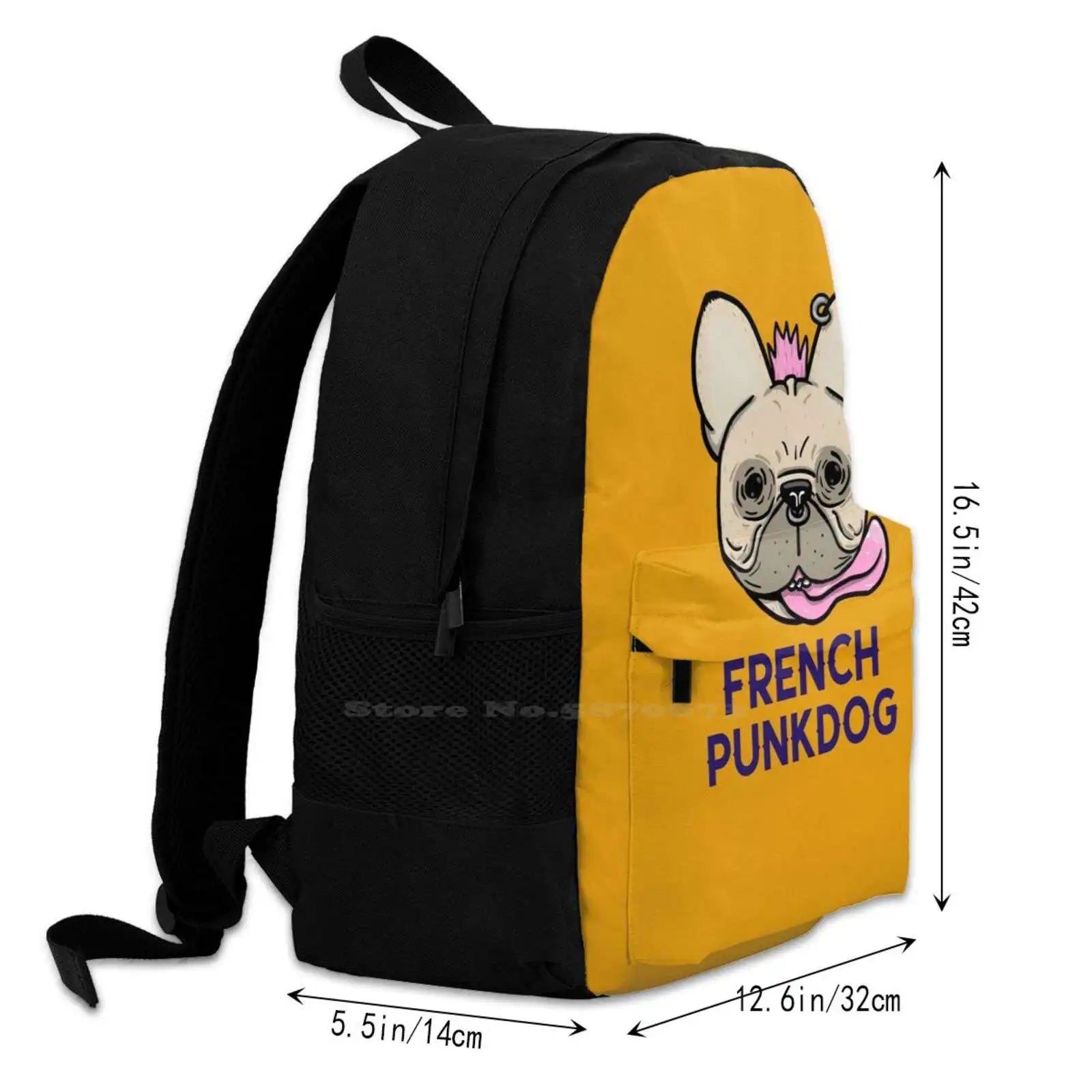 French Punkdog Backpack for Student School Laptop Travel