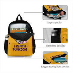 French Punkdog Backpack for Student School Laptop Travel