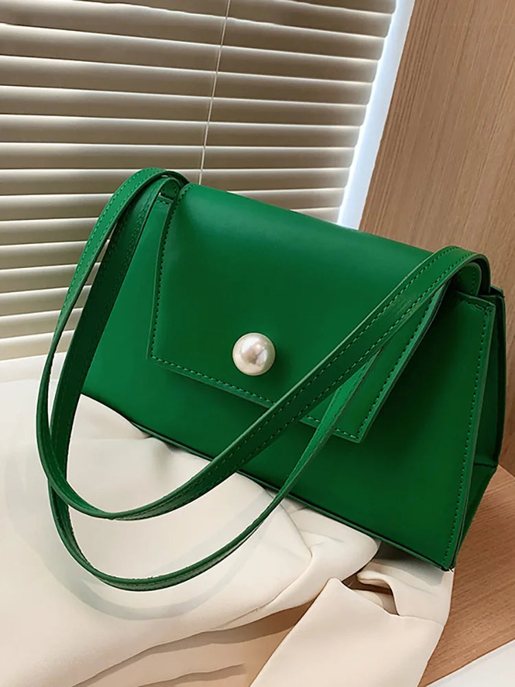 French Texture Shoulder Bag for Women Summer Solid Underarm Pack
