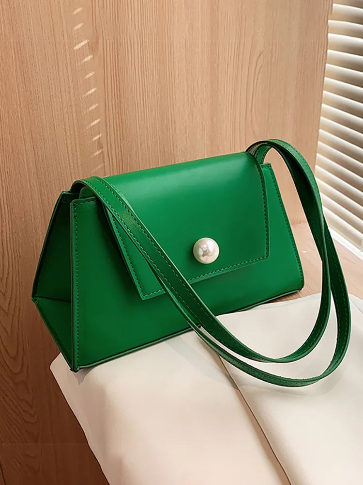 French Texture Shoulder Bag for Women Summer Solid Underarm Pack