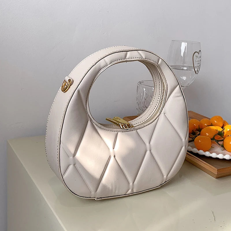 French Half Moon Shoulder Bag for Women Summer Clutch Purse