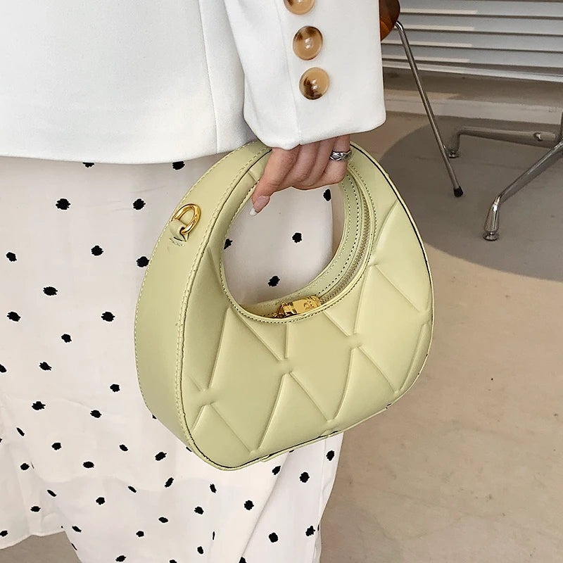 French Half Moon Shoulder Bag for Women Summer Clutch Purse