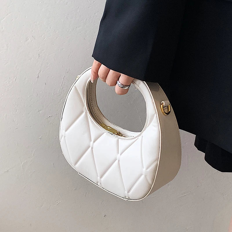 French Half Moon Shoulder Bag for Women Summer Clutch Purse