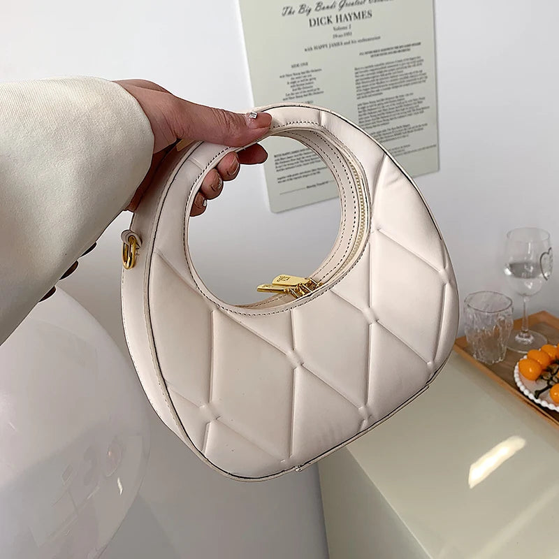 French Half Moon Shoulder Bag for Women Summer Clutch Purse