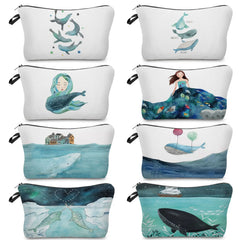 Sea Series Women Bag Large Capacity Cosmetic Bags Organizer