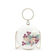 Fringe Flower Wild Shoulder Handbag Small Round Bag