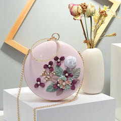 Fringe Flower Wild Shoulder Handbag Small Round Bag