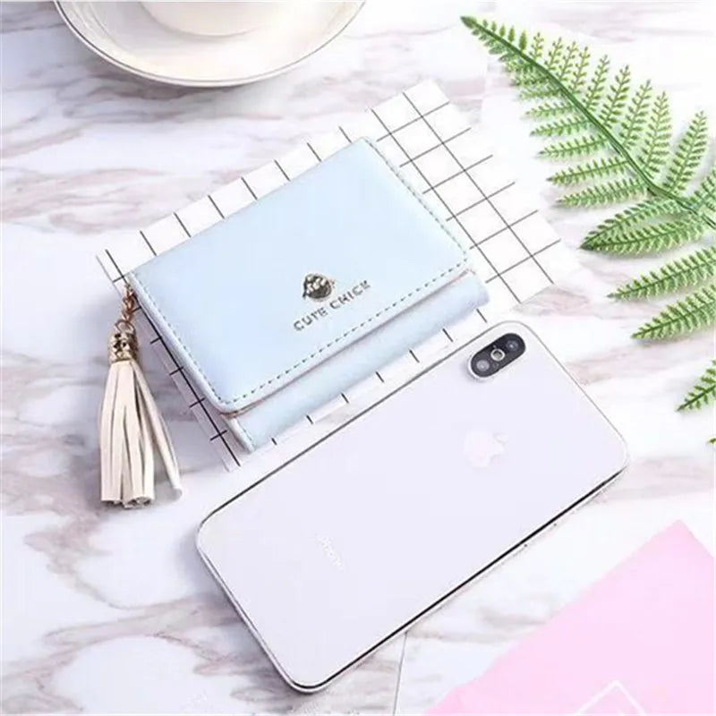 Fringe Women's Short Leather Wallet Clutch