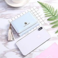 Fringe Women's Short Leather Wallet Clutch