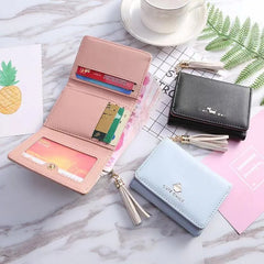 Fringe Women's Short Leather Wallet Clutch