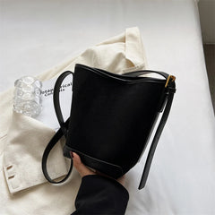 Frosted Suede Vintage Shoulder Bag Women's Composite Bags Bucket Handbag