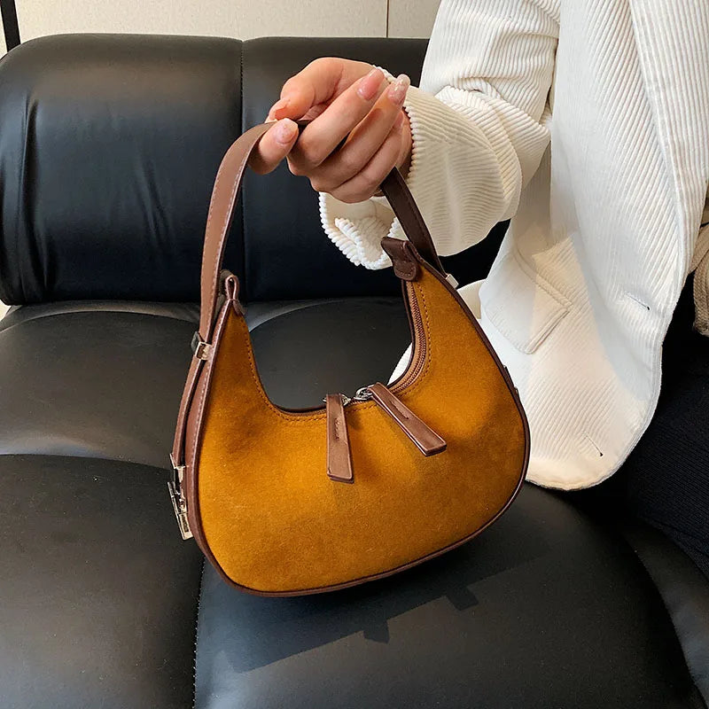 Stylish Frosted Fabric Shoulder Bag for Women