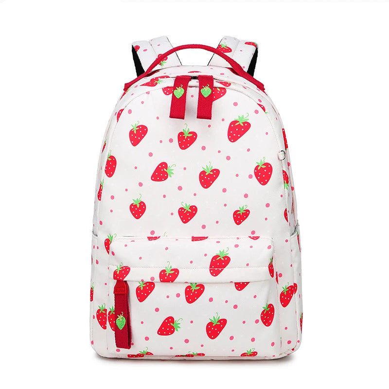 Fruit Print Backpack Lightweight Waterproof Shoulder Bags