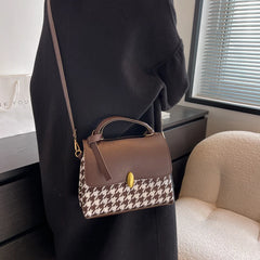 Vintage Houndstooth Women's Bag Crossbody Handbags