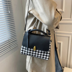 Vintage Houndstooth Women's Bag Crossbody Handbags