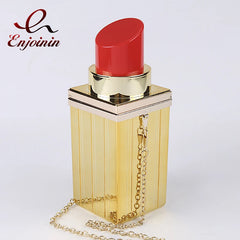 Acrylic Lipstick Chain Shoulder Bag for Women Funky Purses Handbags