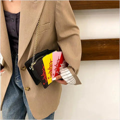 Poker Tower Dollar Cartoon Print Shoulder Bag Chain Messenger Handbag