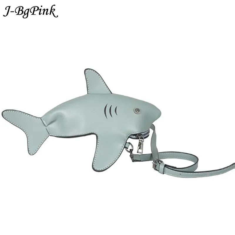 Personality Shark PU Leather Shoulder Bag Tote Mini Messenger Clutch Purse