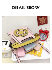 Vintage Telephone Shape Shoulder Bag for Women