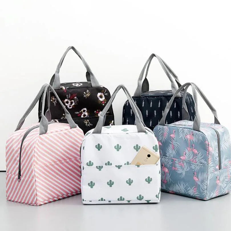 Canvas Lunch Bag Insulated Cooler Thermal Food Picnic Lunch Box For W