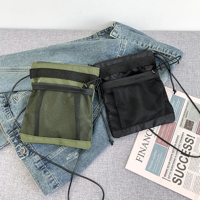 Functional Drawstring Basic Shoulder Bag Chest Bag