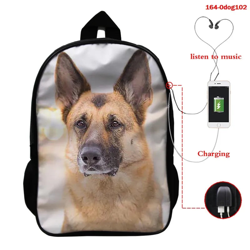 Funny 3D Dog Print Kids Backpacks Animal Prints Children Shoulder School Bagpack