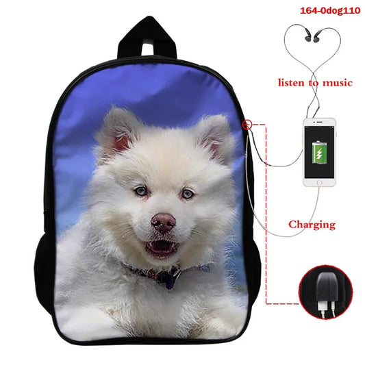 Funny 3D Dog Print Kids Backpacks Animal Prints Children Shoulder School Bagpack