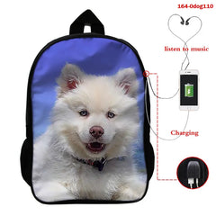 Funny 3D Dog Print Kids Backpacks Animal Prints Children Shoulder School Bagpack