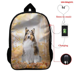 Funny 3D Dog Print Kids Backpacks Animal Prints Children Shoulder School Bagpack