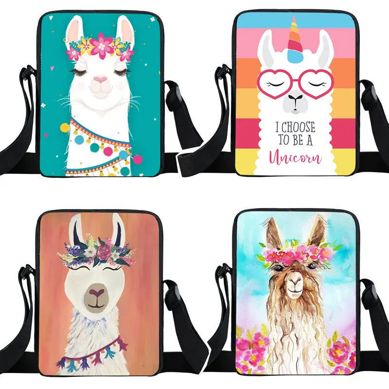 Funny Alpaca Messenger Bag Canvas Crossbody