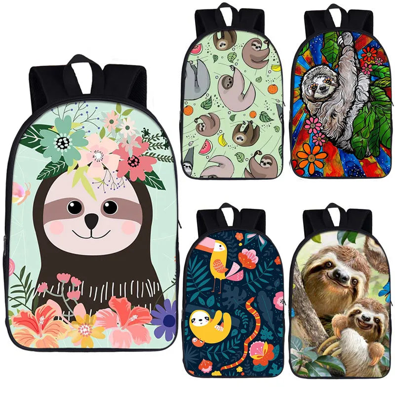 Funny Sloth Print Backpack for Teenagers Girls Boys School Bag Laptop Rucksack