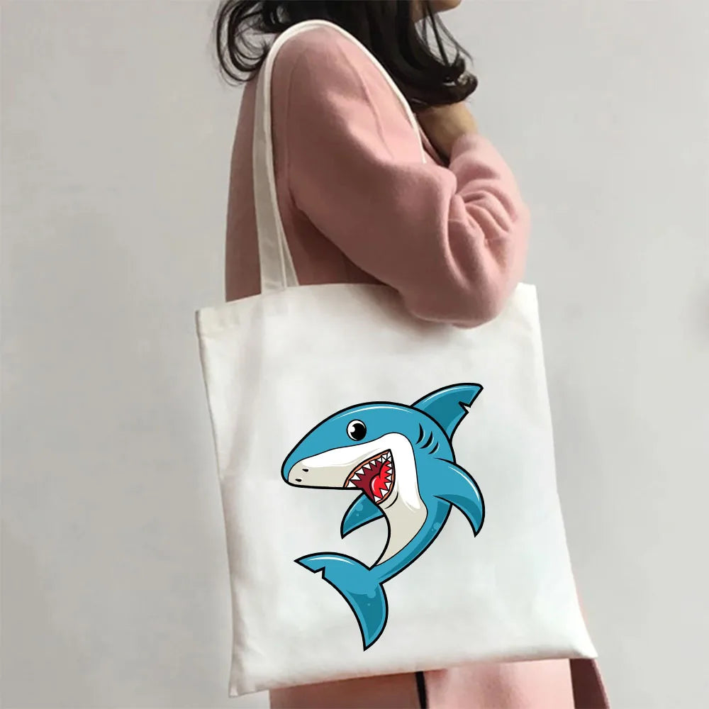 Funny Corn Astronaut Cartoon Shark Lamp Hand Love Rocket Women Harajuku Shopper