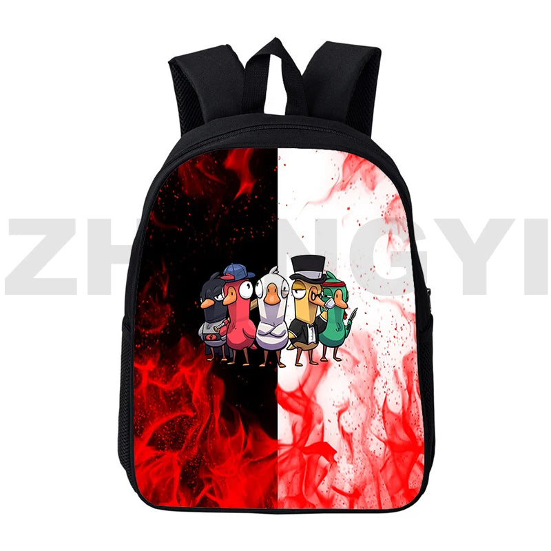 Funny Goose Goose Duck 3D Backpacks Preppy Style Canvas Backpack