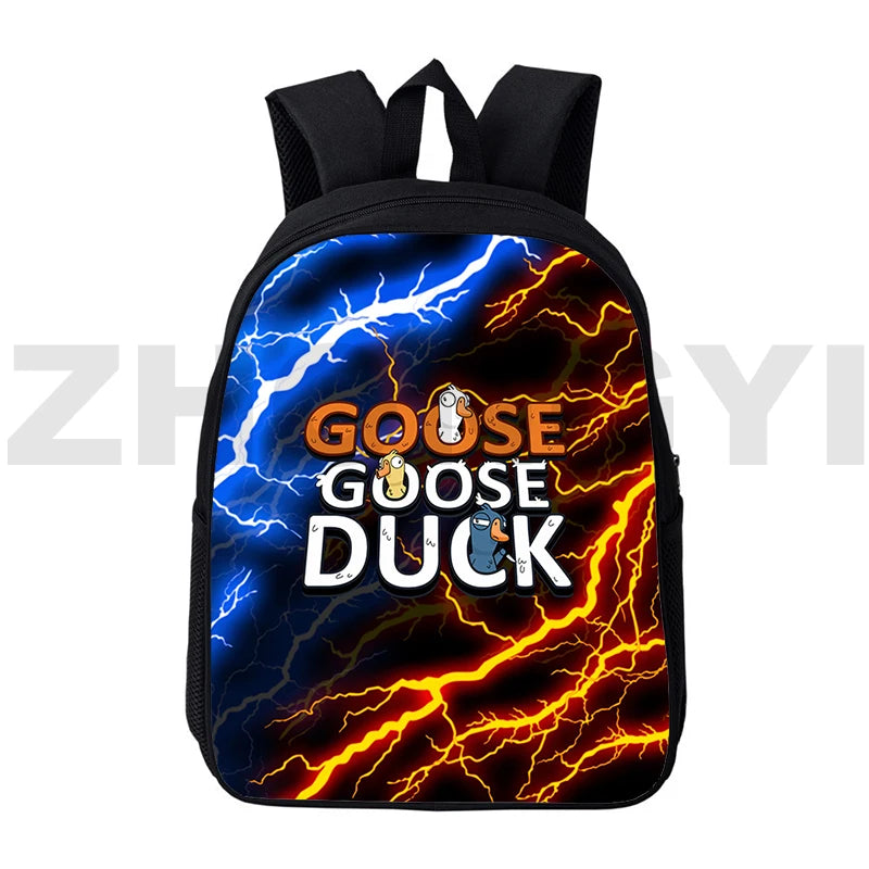 Funny Goose Goose Duck 3D Backpacks Preppy Style Canvas Backpack