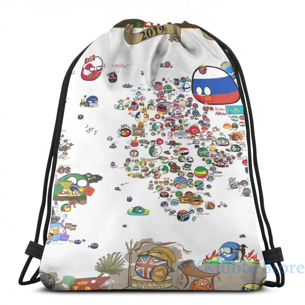 Funny World Map USB Charge Backpack Men Women Travel Laptop Bag