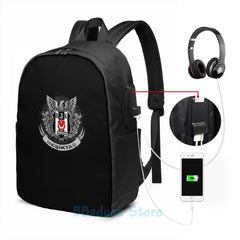 Funny Besiktas USB Charge Backpack School Travel Laptop Bag