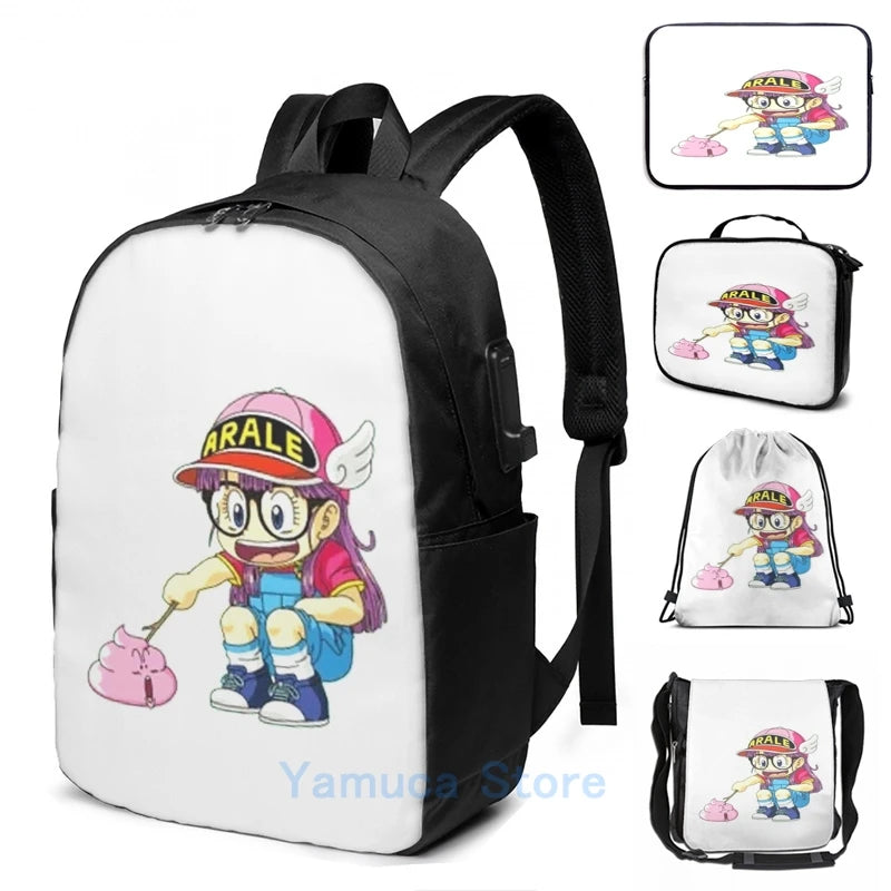 Arale Poop Poking USB Charge Backpack