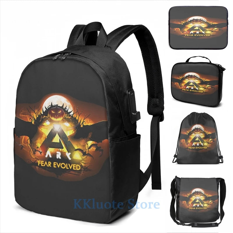 Funny Graphic Ark Survival Evolved USB Charge Backpack