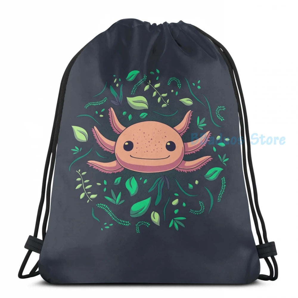 Funny Axolotl Print USB Charge Backpack for School and Travel