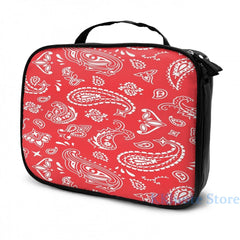 Funny Graphic Print Bandana Seamless Pattern Red USB Charge Backpack